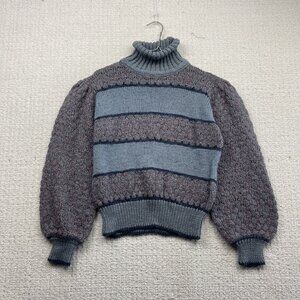 VTG Clothes To You Chunky Knit Turtleneck Sweater Balloon Puff Sleeves Read